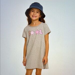 Chaser Girls' Grey Star 'Cool' T-Shirt Dress with Pink Accents